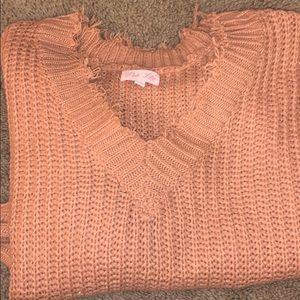 Pink Lily Distressed Sweater